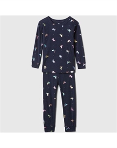 Длинная пижама с принтом по всей поверхности, синий Gap