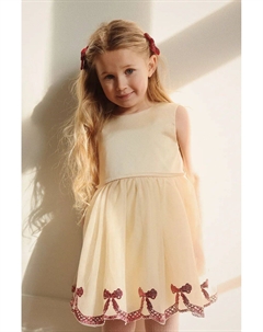 Платье для маленькой девочки ПЛАТЬЕ BOWIE С ПАЙЕТКАМИ, бежевый Konges slojd