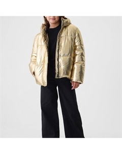 Стеганая куртка с металлическим эффектом, золотой Gap