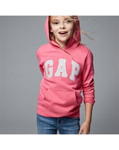 Толстовка с капюшоном и вышитым логотипом, розовый Gap