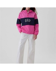 Короткая куртка с застежкой-молнией на половину длины из нейлона, синий Gap