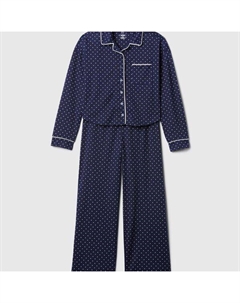 Длинная пижама с принтом в горошек, белый Gap