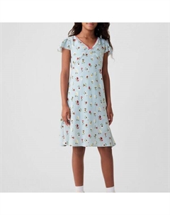 Платье с цветочным узором, голубой Gap