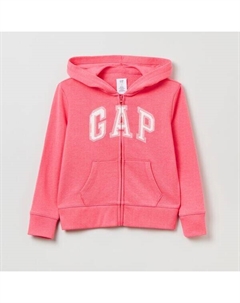 Толстовка с капюшоном на молнии с нашивкой-логотипом, розовый Gap