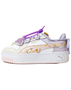 Кеды, скейтборд обувь женская низкая белый/розовый Puma