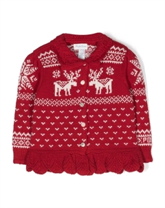 Кардиган вязки интарсия, красный Ralph lauren