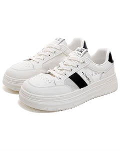 Кеды, скейтборд обувь женская низкая, бежевый/черный Mulinsen