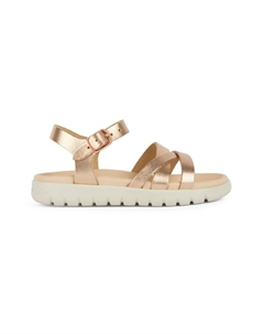 Кожаные сандалии с пряжкой, желтый Geox