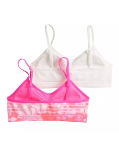 Девочки 7–16 лет 2 шт. Бесшовные укороченные бюстгальтеры со сборками Maidenform