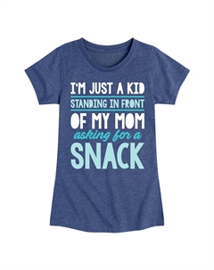 Футболка с рисунком для девочек 7–16 лет «Просто ребенок просит закуски», синий Licensed character