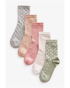 Комплект из 5 пар носков с высоким содержанием хлопка, мультиколор Next