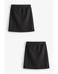 Комплект из 2 юбок-карандаш без застежек из эластичного трикотажа, черный Next