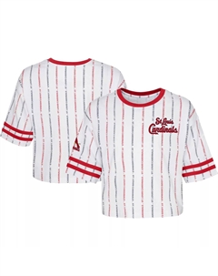 Молодежная белая футболка St. Louis Cardinals в полоску для девочек Outerstuff