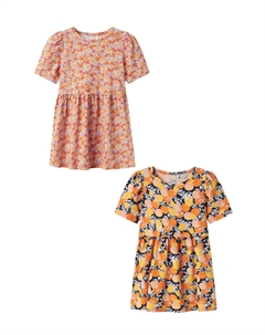 Платье 2er Set Midi Kurzam Rundhals, цвет blau-rosa Name it