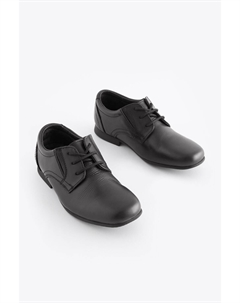 Кожаные туфли на шнуровке для школы, черный Next