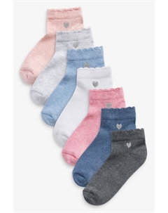 Комплект из 7 пар спортивных носков из хлопка с вышивкой и мягкой подошвой, мультиколор Next