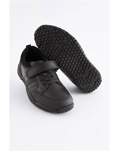 Кожаные школьные туфли с эластичными шнурками, черный Next