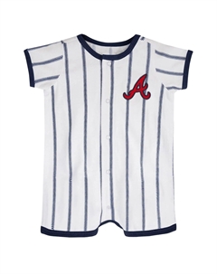 Комбинезон в тонкую полоску Atlanta Braves Power Hitter, белый Outerstuff