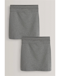 Комплект из 2 юбок-карандаш без застежек из эластичного трикотажа, серый Next