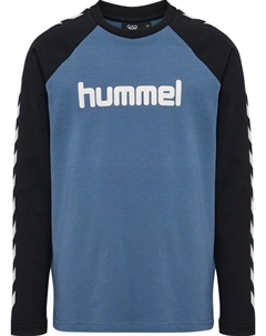 Футболка L/S Hmlboys Jungen, цвет bering sea/black Hummel