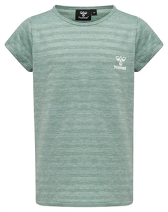 Футболка S/S Flügelärmel Hmlsutkin Mädchen, цвет mineral blue Hummel