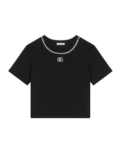 Футболка с кристаллами, черный Dolce&gabbana