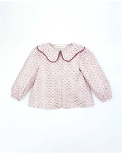 Хлопковая рубашка для девочки с принтом в виде листьев, цвет Lila Fina ejerique