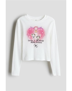 Рубашка из джерси с мотивным принтом, белый H&m