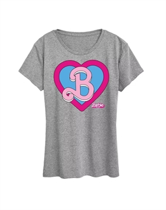 Футболка Missy Plus Barbie The Movie Heart Crest с рисунком, серый Licensed character