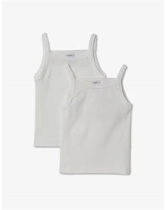 В упаковке 2 майки - белые, белый Petit bateau