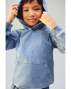 Худи с выстиранным эффектом и принтом, синий H&m