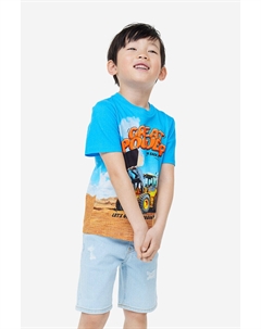 Футболка из джерси с принтом, синий H&m