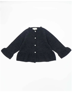 Куртка для девочки с рюшами и застежкой на пуговицы, черный Fina ejerique