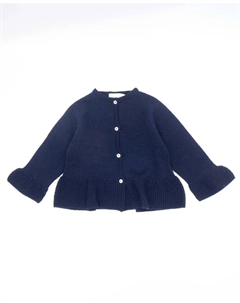 Куртка для девочки с рюшами и застежкой на пуговицы, темно-синий Fina ejerique