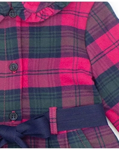 Хлопковое платье для девочки с клетчатым принтом, цвет Fucsia Fina ejerique