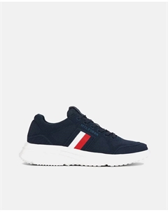 Вязаные кроссовки с боковым флагом, темно-синий Tommy hilfiger