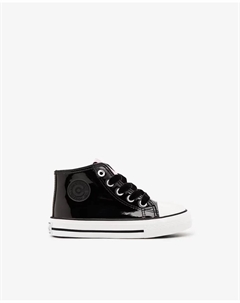 Высокие лаковые кроссовки для девочки на молнии сбоку, черный Conguitos