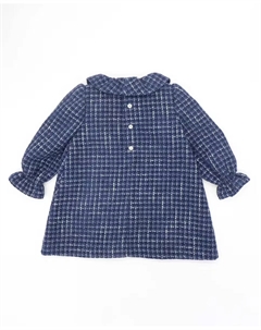 Платье для девочки из голубого твида, темно-синий Fina ejerique