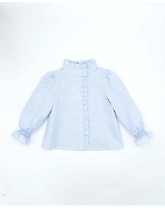 Синяя хлопковая рубашка для девочки, светло-голубой Fina ejerique