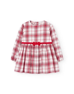 Платье для девочки с клетчатым принтом и декоративным бантом, красный Boboli