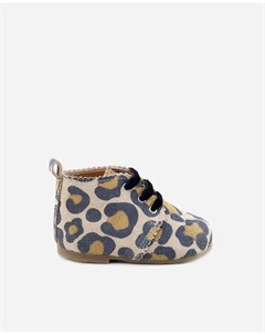 Сапожки для девочки из замшевой кожи с леопардовым эффектом, коричневый Eli 1957