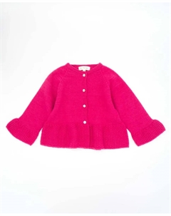 Куртка для девочки с рюшами и застежкой на пуговицы, розовый Fina ejerique
