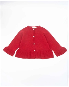 Куртка для девочки с рюшами и застежкой на пуговицы, красный Fina ejerique