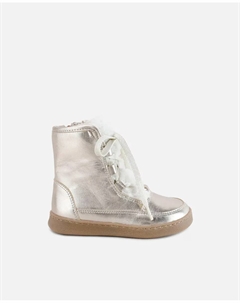 Сапоги для девочки из кожи металликрис на меховой подкладке, золотой Eli 1957