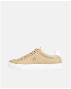 Кожаные кроссовки с золотистым значком TH сбоку, белый Tommy hilfiger