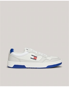 Кожаные кроссовки с чашечной подошвой и флажком Tommy Jeans, серый Tommy hilfiger