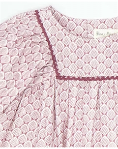 Хлопковое платье для девочки с принтом в виде листьев, цвет Lila Fina ejerique