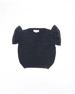 Трикотажная жилетка для девочки с рюшами, черный Fina ejerique