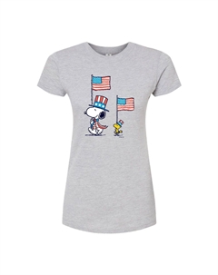 Облегающая футболка Juniors' Peanuts Flag March, серый Licensed character