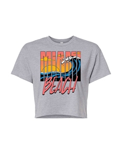 Укороченная футболка с рисунком Miami Beach для юниоров, серый Licensed character